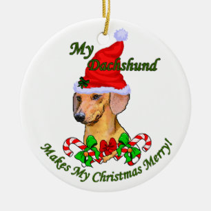 Dackel-Weihnachtsgeschenk-Verzierung Keramikornament