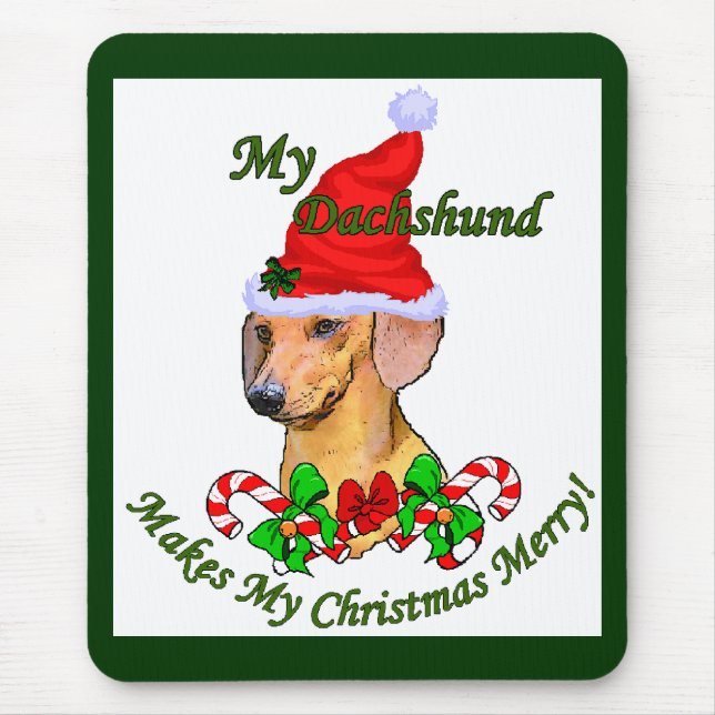 Dackel Weihnachtsgeschenke Mousepad (Vorne)