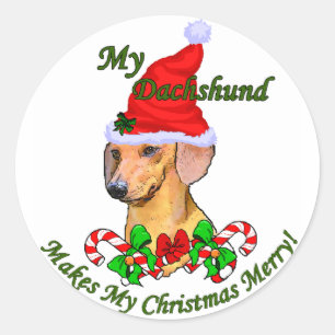Dackel Weihnachtsgeschenke Runder Aufkleber