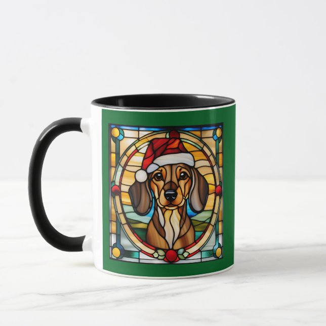 Dackel Weihnachtsglas Tasse (Links)