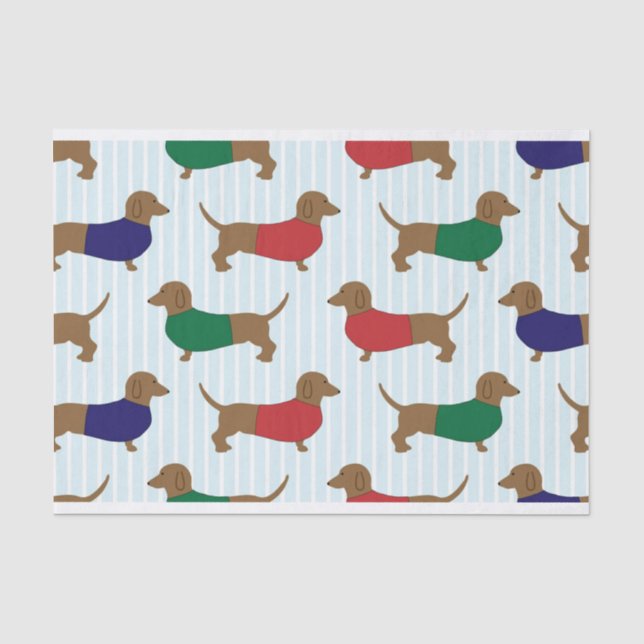 Dackel-Weihnachtshaustier-Seidenpapier Seidenpapier (Vorderseite)