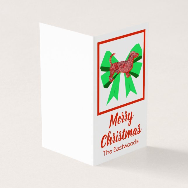 Dackel Weihnachtshund & Grüner Bow Kleine (Vorderseite)