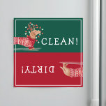 Dackel Weihnachtshund Red Sweater Clean & Dirty Magnet<br><div class="desc">Feiern Sie die magische und festliche Urlaubssaison mit unserem niedlichen Dackel Hund sauber und schmutzig Geschirrspüler Magnet perfekt für die Feriensaison. Unser festliches Urlaubsszenario zeigt unsere handgezeichnete Dackel mit einem festlich roten, gemütlichen Strickpullover. Der Hund der Dackel trägt Geweihe mit einer Reihe Weihnachtsleuchten, die um den Hund und im Monat...</div>