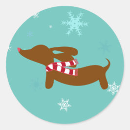 Dackel Weihnachtskarte Umschlag Aufkleber Dackel S