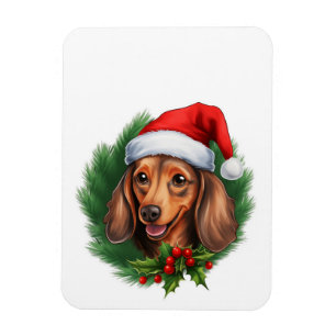 Dackel Weihnachtskranz Magnet