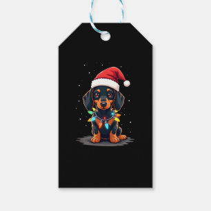 Dackel Weihnachtslicht Weihnachtsmannmütze Weihnac Geschenkanhänger