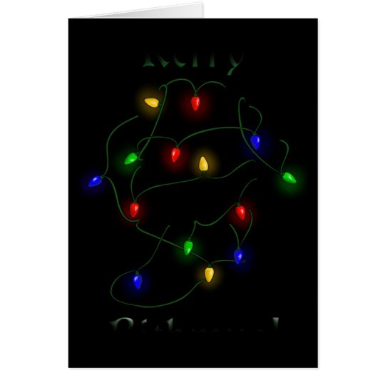 Dackel-Weihnachtslichter Karte