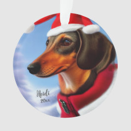 Dackel, Weihnachtsmann, Personalisierung, Weihnach Ornament