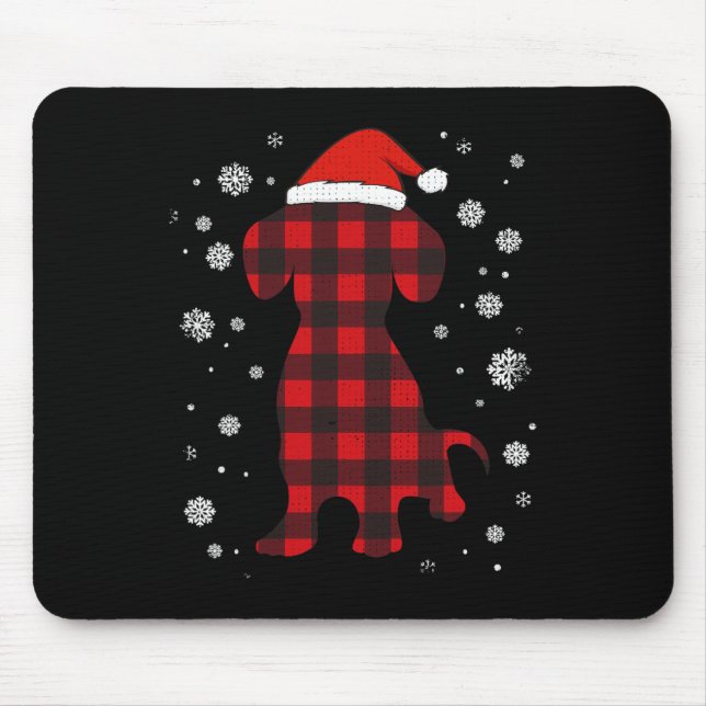 Dackel Weihnachtsmannmütze Hund über Weihnachten Mousepad (Vorne)