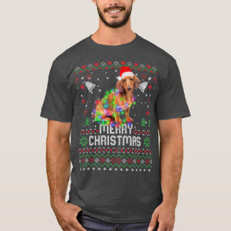 Dackel Weihnachtsmannmütze Hund Weihnachtsbaum Lig T-Shirt