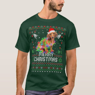 Dackel Weihnachtsmannmütze Hund Weihnachtsbaum Lig T-Shirt
