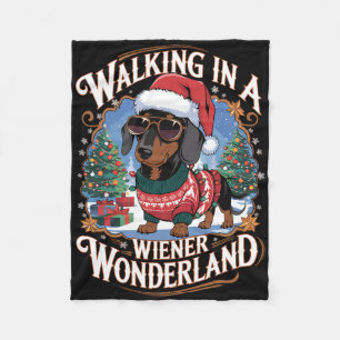 Dackel Weihnachtsmannmütze Weihnachtskostüm Hund L Fleecedecke
