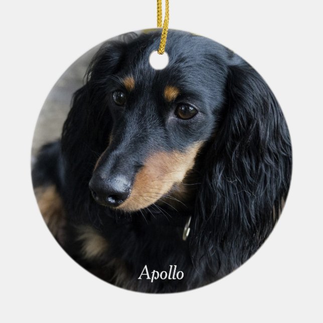 Dackel Weihnachtsschmuck Custom Foto (Vorne)