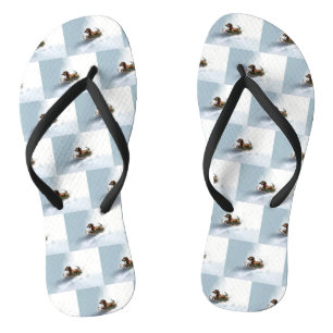 Dackel Weihnachtsschnee im Winter Flip Flops