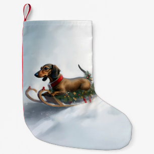 Dackel Weihnachtsschnee im Winter Kleiner Weihnachtsstrumpf