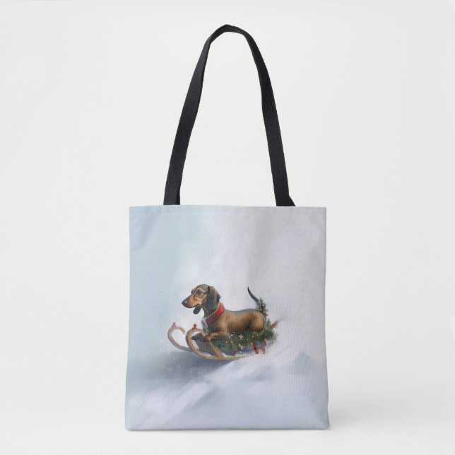 Dackel Weihnachtsschnee im Winter Tasche (Vorderseite)