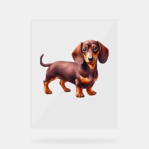 Dackel - Weiner Dog Aquarellmalerei Acrylschild