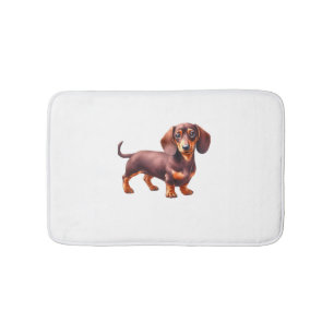 Dackel - Weiner Dog Aquarellmalerei Badematte