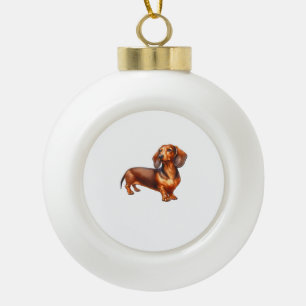 Dackel - Weiner Dog Aquarellmalerei Keramik Kugel-Ornament