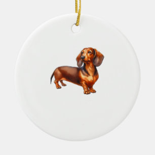 Dackel - Weiner Dog Aquarellmalerei Keramik Ornament
