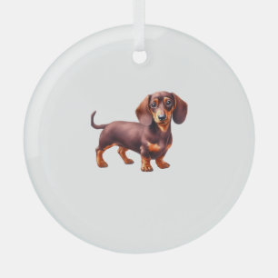 Dackel - Weiner Dog Aquarellmalerei Ornament Aus Glas
