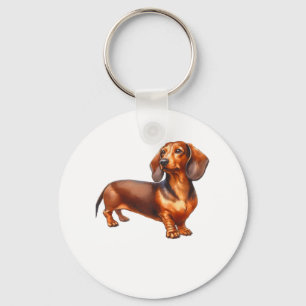 Dackel - Weiner Dog Aquarellmalerei Schlüsselanhänger