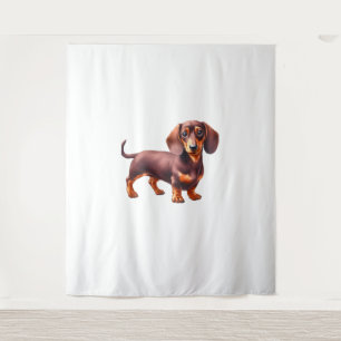 Dackel - Weiner Dog Aquarellmalerei Wandteppich