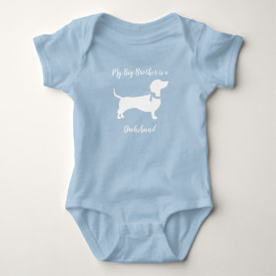 Dackel Weiner Dog Baby Dusche Französischer Blue  Strampler