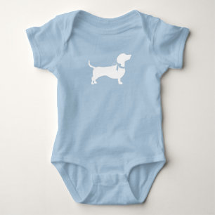 Dackel Weiner Dog Baby Dusche Französischer Blue Strampler
