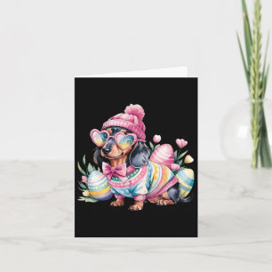 Dackel Weiner Dog Floral Eggs Ostertag Dog lo Karte