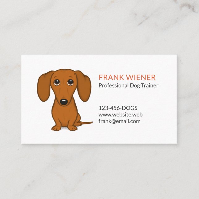 Dackel | Weiner Dog | NIEDLICHE DACKEL Visitenkarte (Vorderseite)