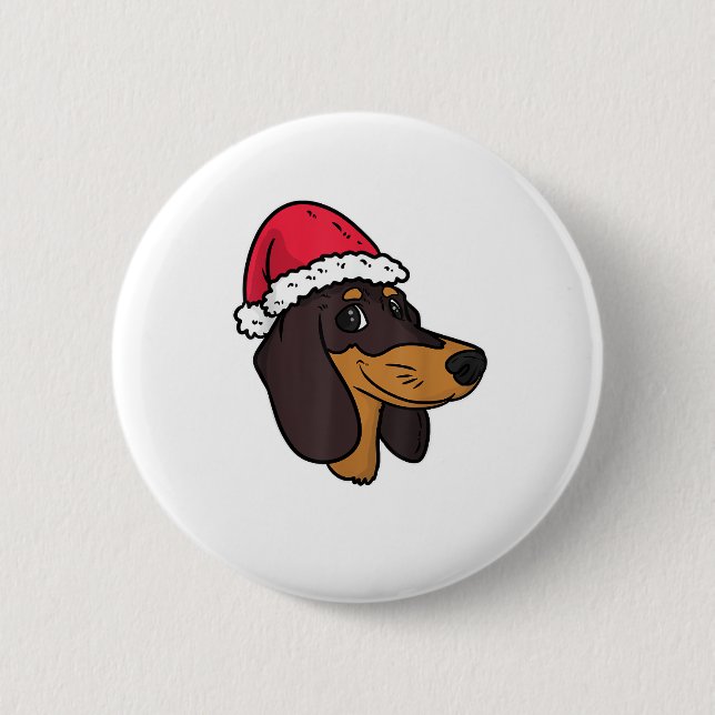 Dackel Weiner Dog Weihnachten Button (Vorderseite)