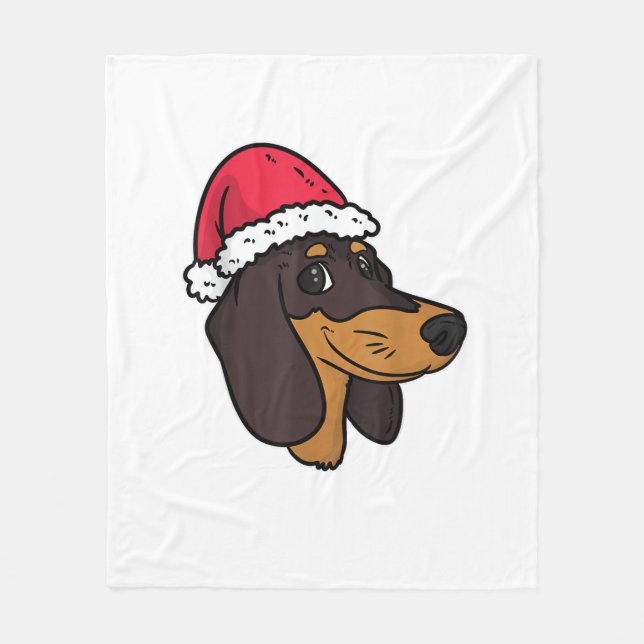 Dackel Weiner Dog Weihnachten Fleecedecke (Vorderseite)