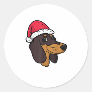Dackel Weiner Dog Weihnachten Runder Aufkleber
