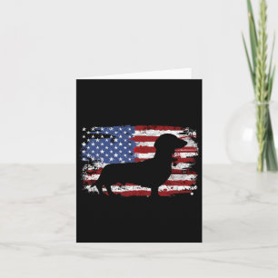 Dackel Weiner Vintage amerikanische Flagge Karte