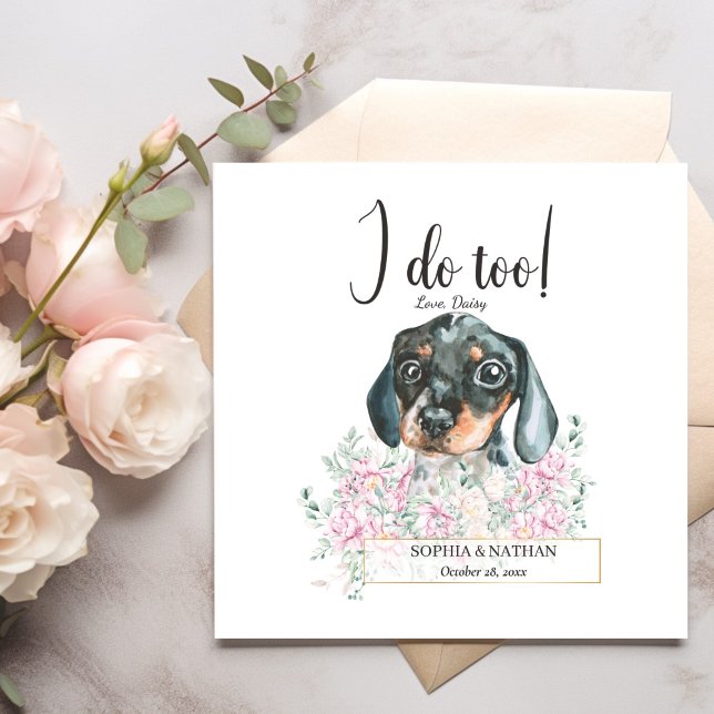 Dackel Welpe Dog Wedding Cocktail Napkins Serviette (Von Creator hochgeladen)
