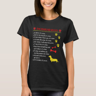 Dackel Welpe Niedlich Funny 10 Regeln Lover Gesche T-Shirt