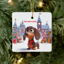 Dackel Welpe Personalisierte Keramik Baum Ornament