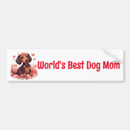 Dackel Welpe Welt ist die beste Mama für Hunde Autoaufkleber