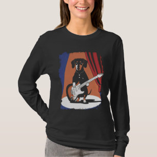Dackel Wiener Hund spielt Gitarre T-Shirt