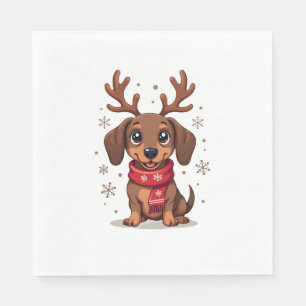 Dackel Winter Joy Serviette