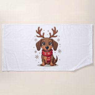 Dackel Winter Joy Strandtuch