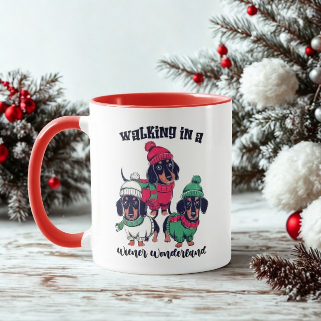 Dackel Wonderland Dackel Dackel Weihnachtskaffee Tasse (Von Creator hochgeladen)
