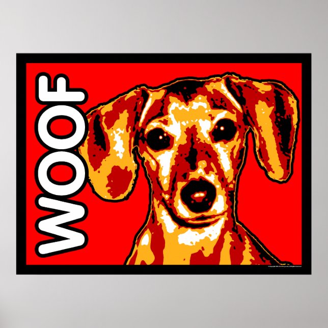 Dackel WOOF Poster (Vorne)