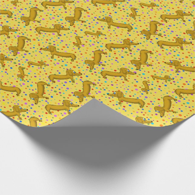 Dackel Wrapping Paper Geschenkpapier (Ecke)