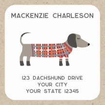 Dackel Wurst Dackel Hund Personalisierte Adresse