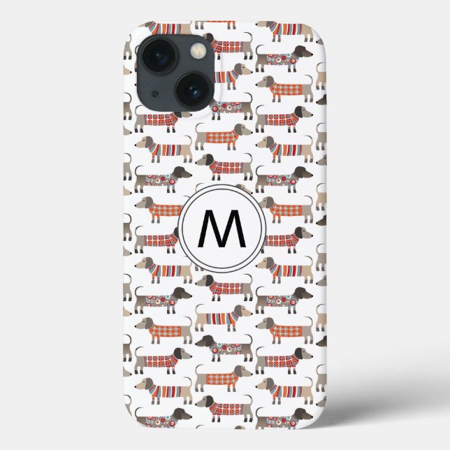 Dackel Wurst Dog Monogram Case-Mate iPhone Ca Hülle (Rückseite)