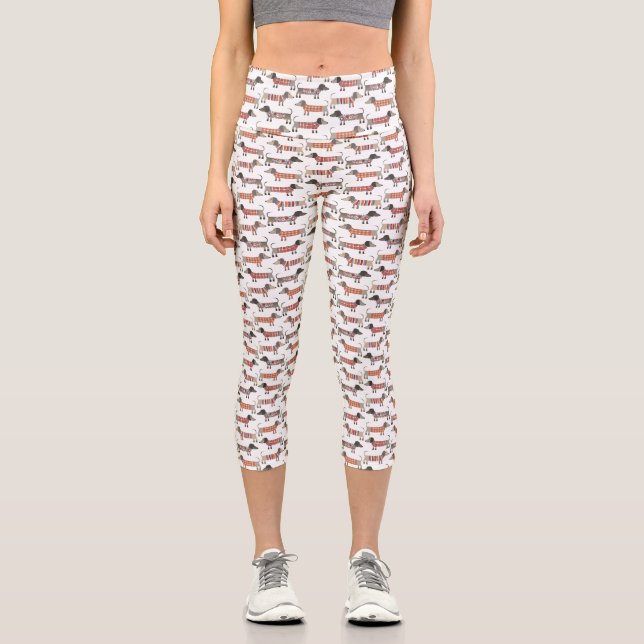 Dackel Wurst Hund Capri Leggings (Vorderseite)
