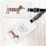 Dackel Wurst Hund Personalisiert Gepäckanhänger<br><div class="desc">Niedliche kleine Dackel Wurst oder Dackel Hund in Wollstrickbekleidung. Ideal für Hundefreunde überall. Ändern Sie die Kontaktdaten auf der Rückseite,  um sie zu personalisieren.</div>