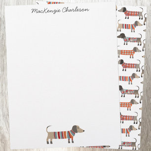 Dackel Wurst Hund Personalisiert Stationery Briefbogen